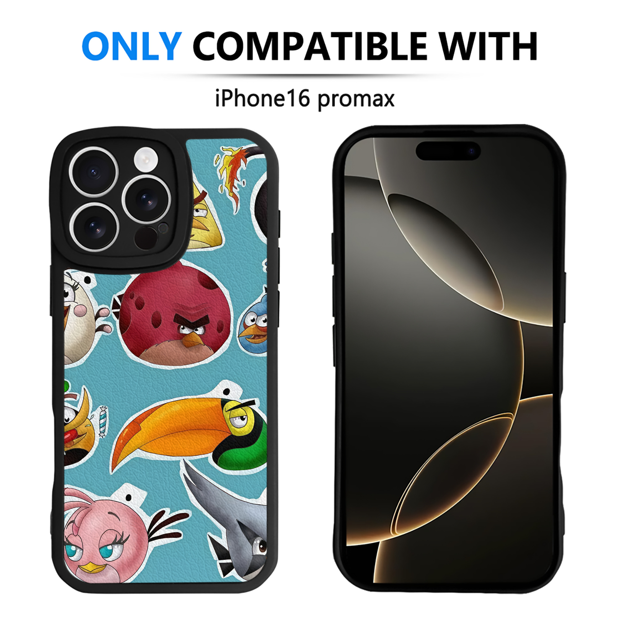 （画像用） Angry Birds アングリーバード 【iPhone 16シリーズ対応】シリコンスマホケース（レザー調） 材質：シリコン